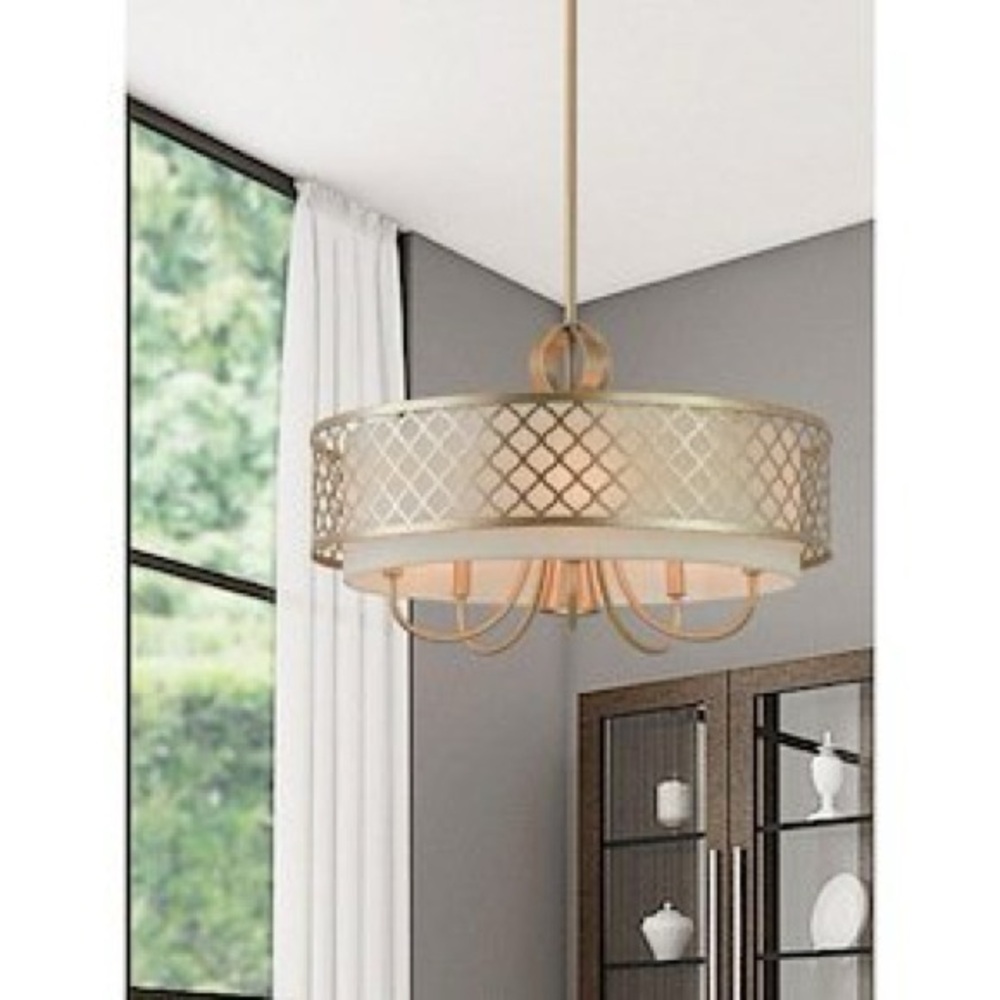Livex lighting soft gold hanging pendant light.  Brand new, still in the box!